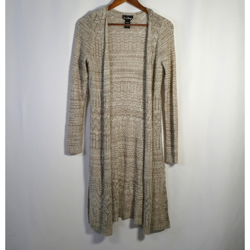 Love Always Womens Boho Open Knit Festival Duster Cardigan Size M Hippie Layers